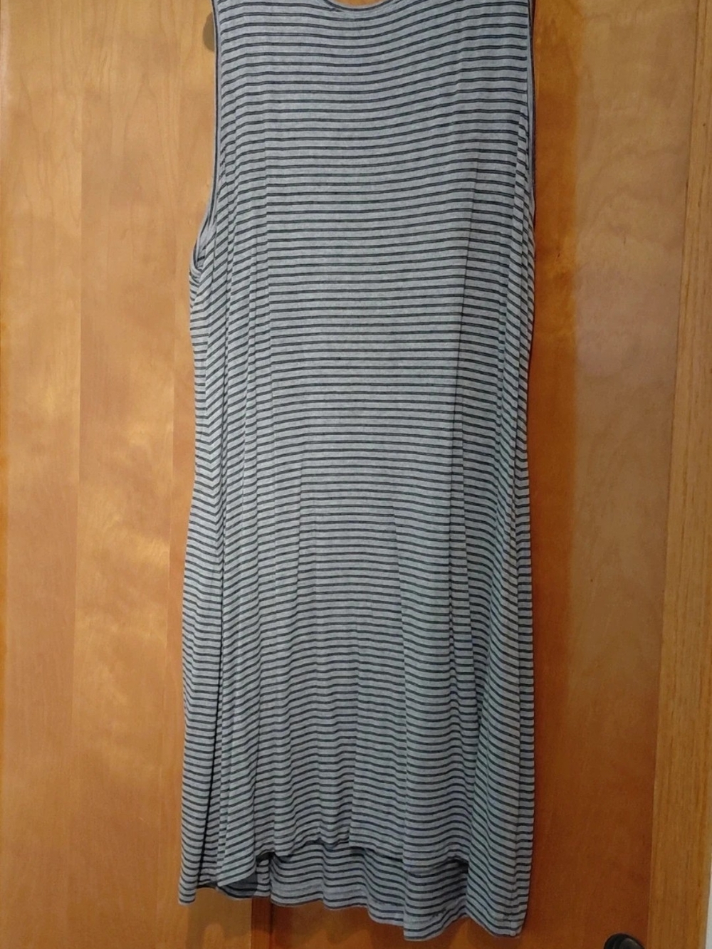 Philosophy Sleeveless Striped Midi Dress - Gray and Black